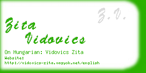 zita vidovics business card